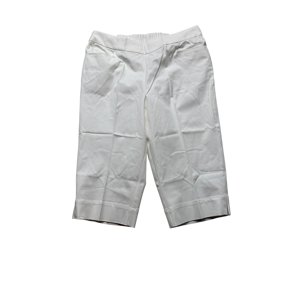Isaac Mizrahi Live 24/7 Stretch Pedal Pushers White 10P‎ #1104